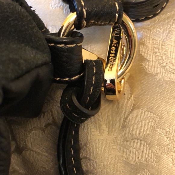 W J DESIGN BRASILEIRO LARGE BLACK LEATHER HANDBAG TASSELS METAL ZIPPER - #172 - Picture 11 of 16